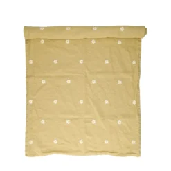 Geborduurde tafelloper, GOTS bio-katoen, madelief, 50 x 145 cm