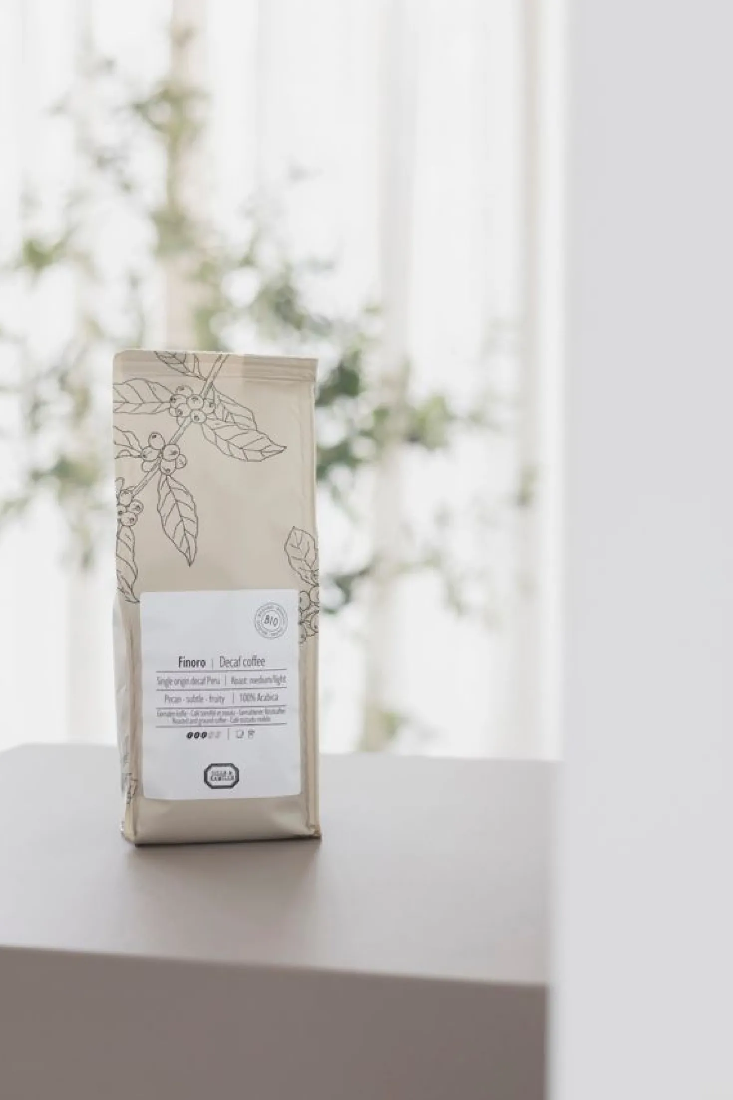 Gemalen koffie cafeïnevrij, biologisch, Finoro Peru, 250 gram