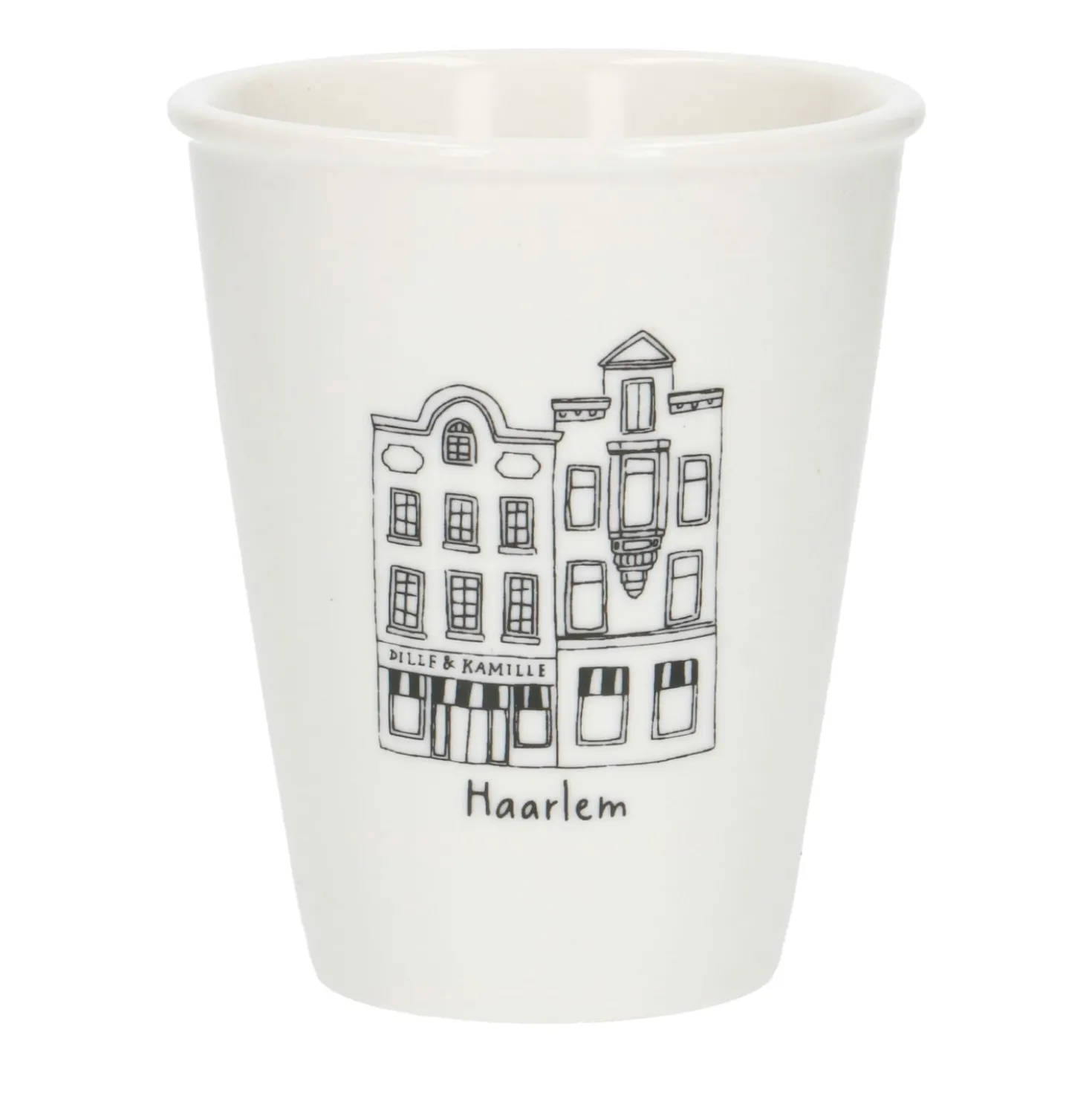 Gevel mok, Haarlem, porselein, 200 ml
