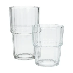 Glas, geribbeld en stapelbaar, 320 ml