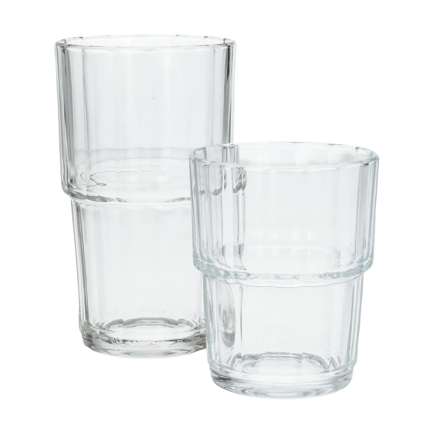 Glas, geribbeld en stapelbaar, 320 ml
