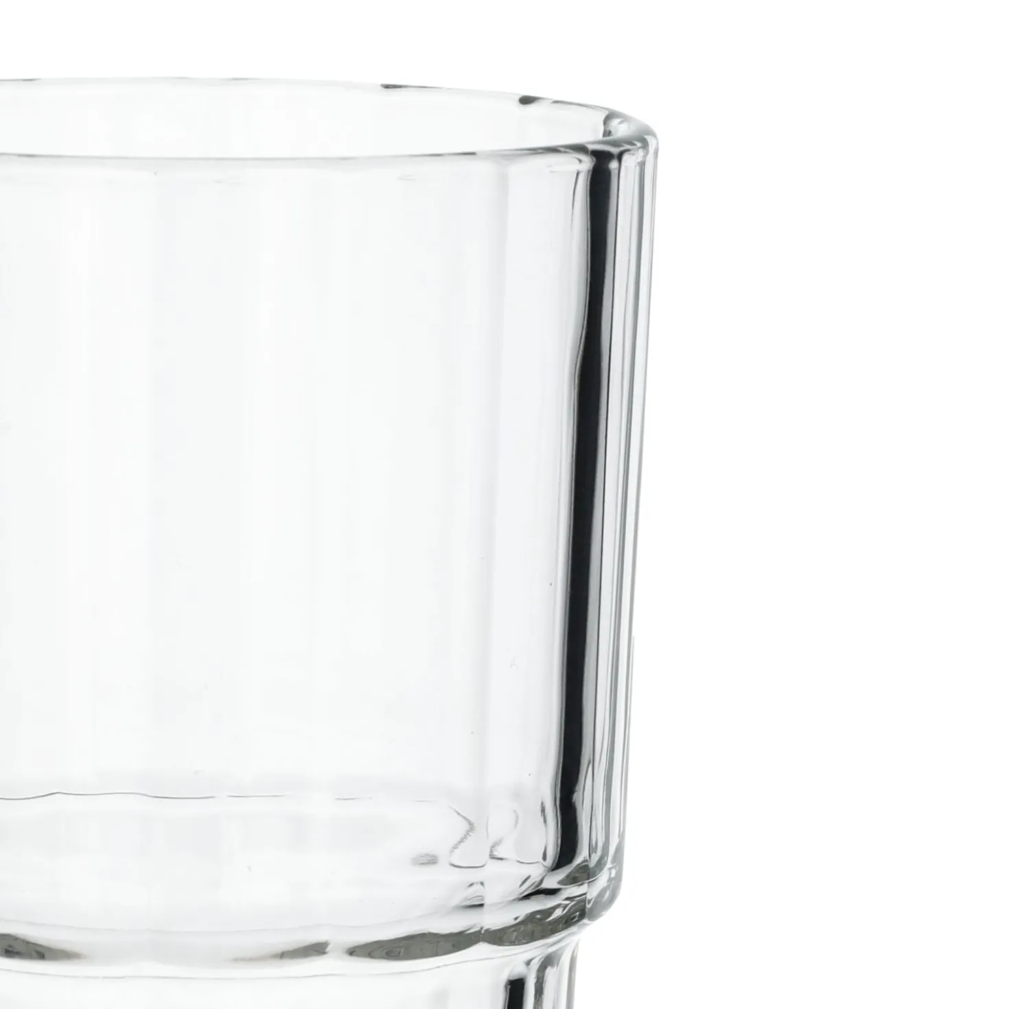 Glas, geribbeld en stapelbaar, 320 ml