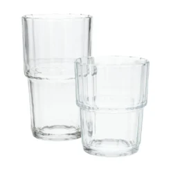 Glas, geribbeld en stapelbaar, 200 ml