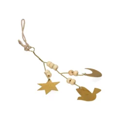 Hanger, brass, vogel, maan, ster, 15 cm