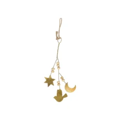 Hanger, brass, vogel, maan, ster, 15 cm