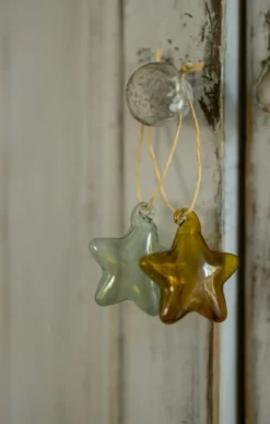 Hanger, glas, ster, geel