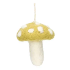 Hanger paddenstoel, vilt, groen met witte stippen
