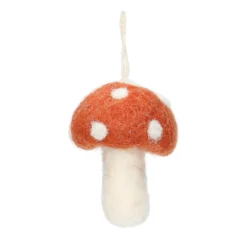 Hanger paddenstoel, vilt, rood met witte stippen
