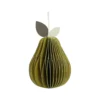 Hanger peer, papier, groen, honingraat, 8,5 cm