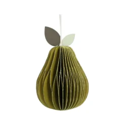 Hanger peer, papier, groen, honingraat, 8,5 cm
