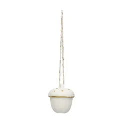 Hanger, porselein, eikeltje, wit en goud