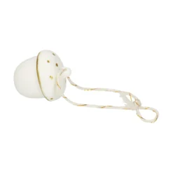 Hanger, porselein, eikeltje, wit en goud
