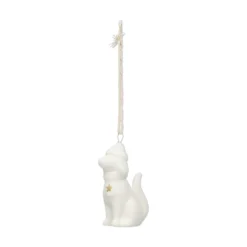 Hanger, porselein, hond, wit en goud