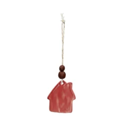 Hanger, porselein, huis, rood