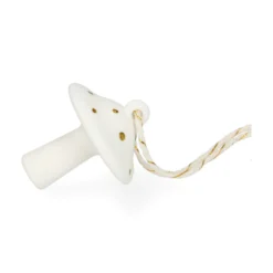 Hanger, porselein, paddenstoel, wit en goud