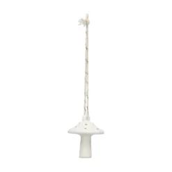 Hanger, porselein, paddenstoel, wit en goud