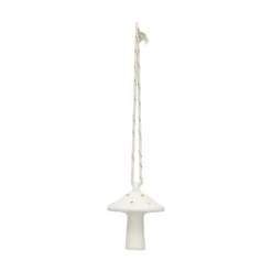 Hanger, porselein, paddenstoel, wit en goud