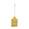Hanger, porselein, puntgevelhuis, geel