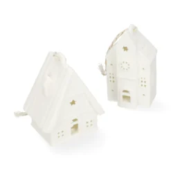 Hanger, porselein, vakwerkhuis, wit