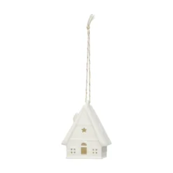 Hanger, porselein, vakwerkhuis, wit