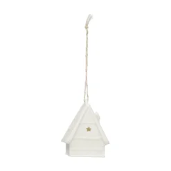 Hanger, porselein, vakwerkhuis, wit