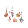 Hangers bosdieren, katoenmaché, set van 6