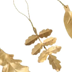 Hangers, brass, blaadjes, set van 3