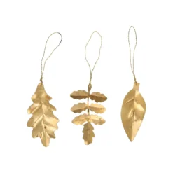 Hangers, brass, blaadjes, set van 3