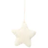 Hanger, vilt, witte ster met bloem, geborduurd