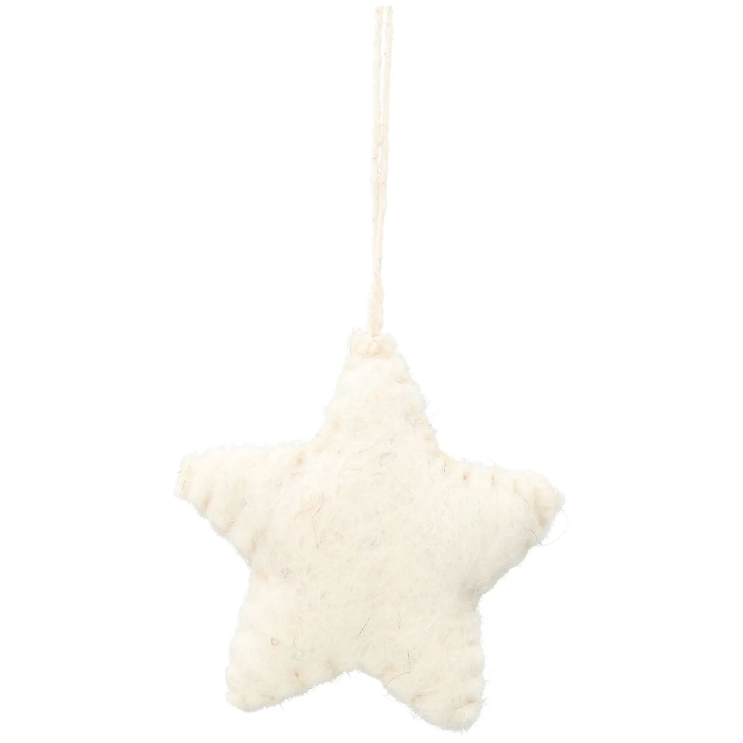 Hanger, vilt, witte ster met bloem, geborduurd