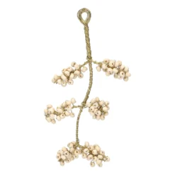 Hanger witte besjes, messing
