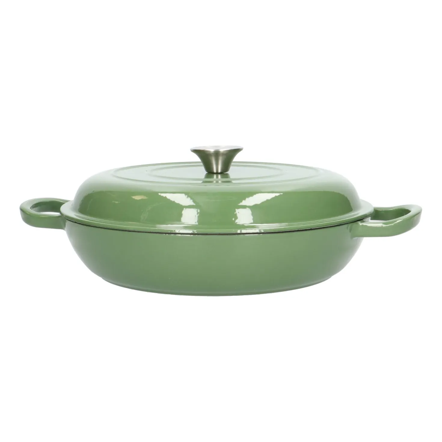 Hapjespan, gietijzer, groen, Ø 30 cm
