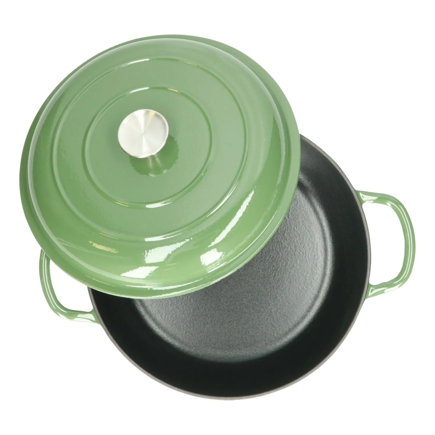 Hapjespan, gietijzer, groen, Ø 30 cm