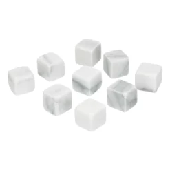 Herbruikbare ijsblokjes, wit marmer, 9 stuks