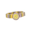 Horloge, hout, geel/lila
