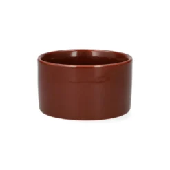Ikebana schaal, porselein, roodbruin, Ø10 cm