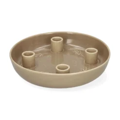 Kaarsenhouder voor 4 kaarsen, porselein, lichtbruin, 23 cm