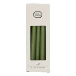 Kaarsjes smal, donkergroen, 17 cm, 10 stuks