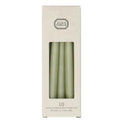 Kaarsjes smal, lichtgroen, 17 cm, 10 stuks