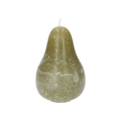 Kaars peer, groen, Ø11 X 7,5 cm