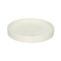 Kaarsschotel, keramiek, mat wit gespikkeld, Ø 15,2 cm