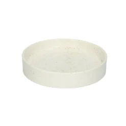 Kaarsschotel, keramiek, mat wit gespikkeld, Ø 10,8 cm