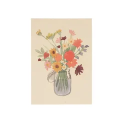 Kaart, bloemen in weckpot
