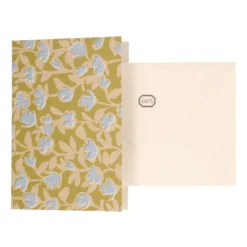 Kaart bloemetjes blauw