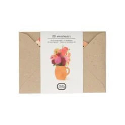 Kaart 3D met envelop, dahlia's