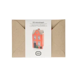 Kaart 3D met envelop, gevelhuisje