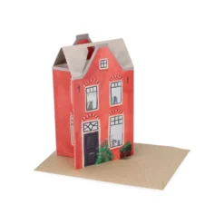 Kaart 3D met envelop, gevelhuisje