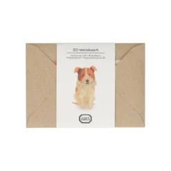 Kaart 3D met envelop, hond