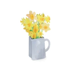 Kaart 3D met envelop, narcissen