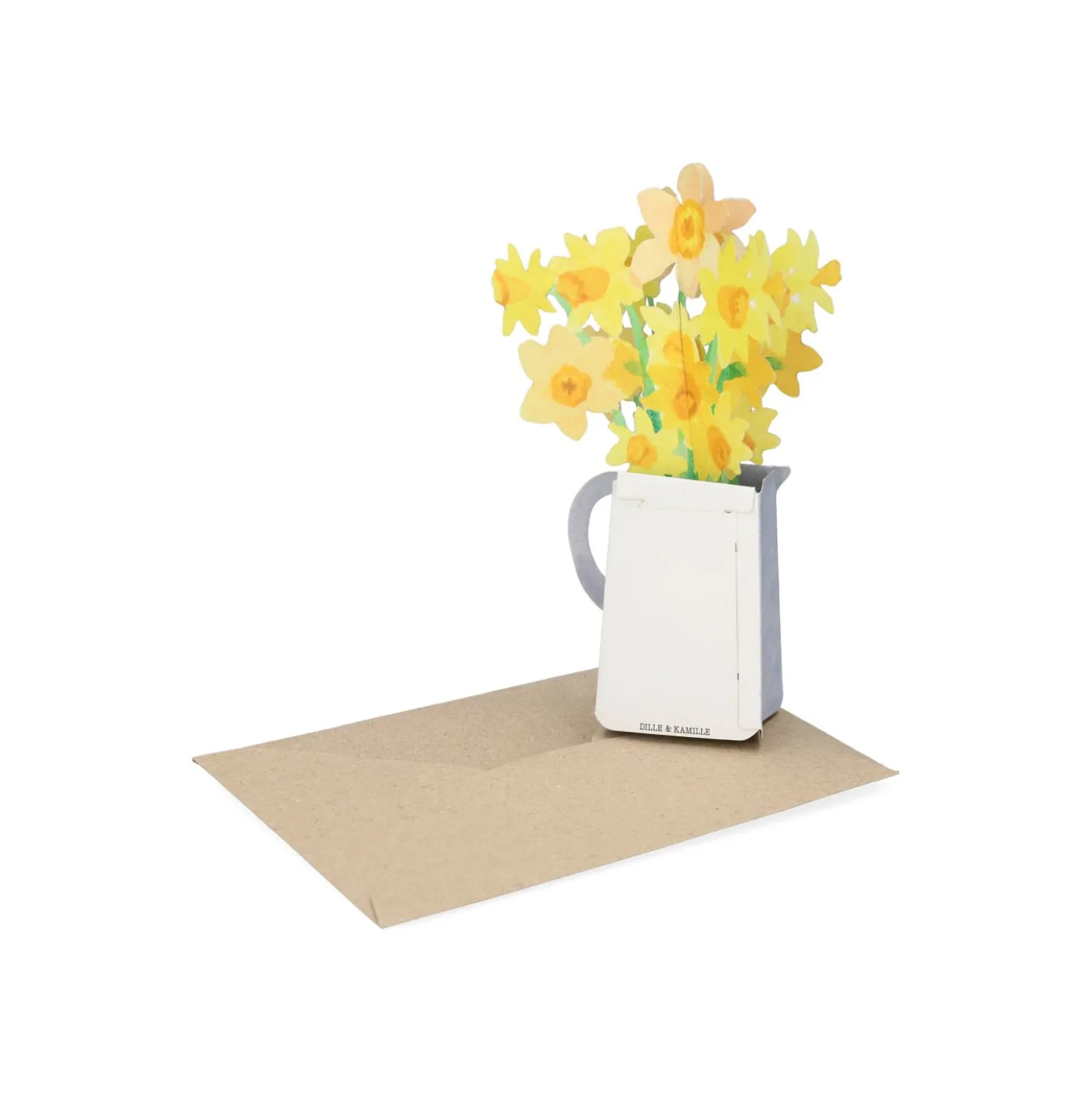 Kaart 3D met envelop, narcissen